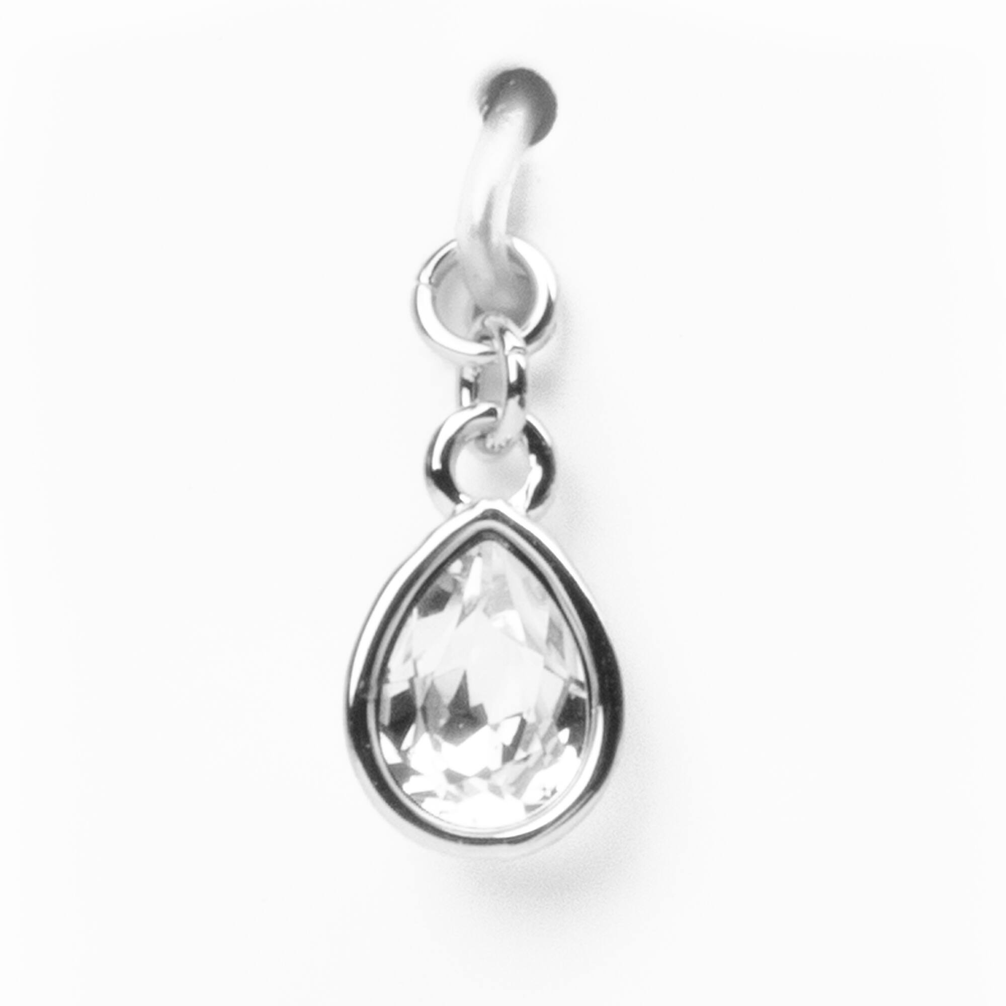 12 Pack: Austrian Crystal Rhodium Pear Charm by Bead Landing™